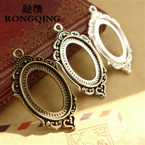 RONGQING plateau de collier rétro ajouré ensemble de Base Cabochon