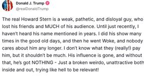 Trump calls Howard Stern a 'broken weirdo' as woke feud explodes ...