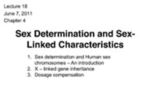 Lecture Sex Determination And Sex Linked Characteristics Lecture June Chapter