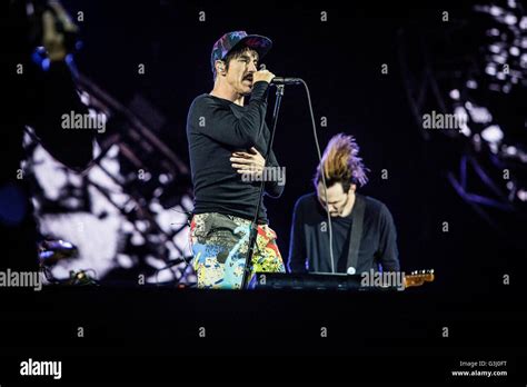 Anthony Kiedis Of The American Funk Rock Band Red Hot Chili Peppers Pictured On Stage As He