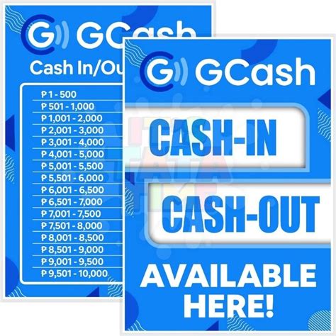 Gcash Cashin Cashout Pay MAYA Load A4 Signage Laminated Shopee