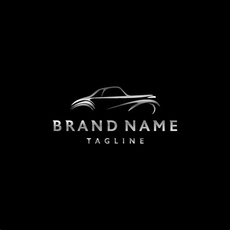 Old Classic Car Silhouette Logo Design. Minimalist Lines Classic Car ...