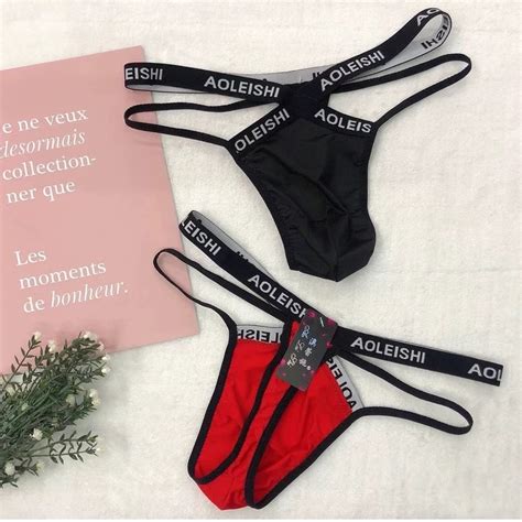 Jual COD G String Pria Sexy Hot Transparan Low Waist Celana Dalam Pria T Back Thong Ukuran