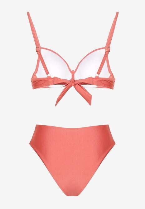 Czerwone Bikini Majtki Figi i Biustonosz z Metaliczną Ozdobą Kinalenna Renee