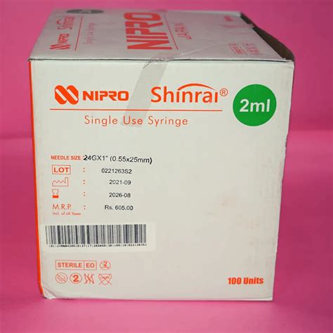 Buy Nipro Syringe Ml With Needle Online For Medical Use