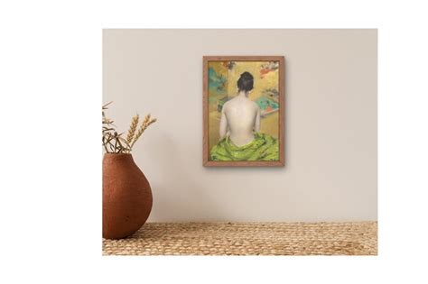 Antique Portrait Woman Nude Vintage Print Dark Bedroom Wall Decor Elegant Victorian Artwork