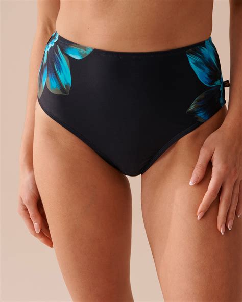 AQUA BLOOMS High Waist Bikini Bottom Aqua Blooms La Vie En Rose