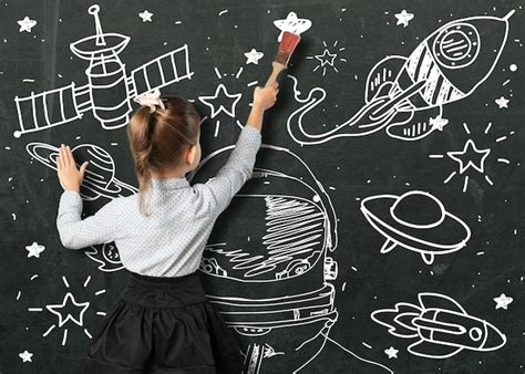 Premium Photo Child Drawing Space Picture