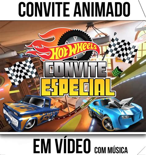 Convite Animado vídeo Aniversário Hot Wheels Elo7