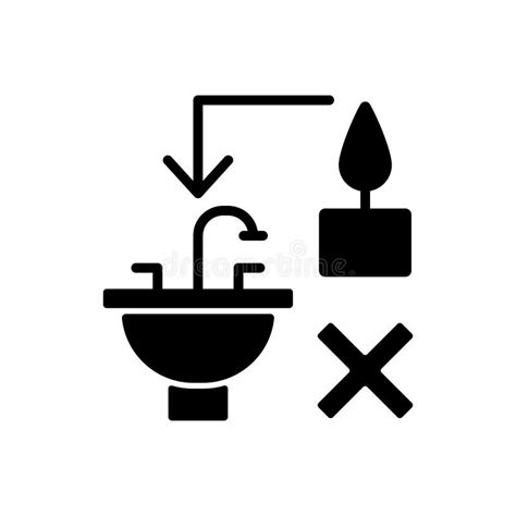 Never Throw Hot Wax Down Sink Black Glyph Manual Label Icon Stock Vector Illustration Of Items