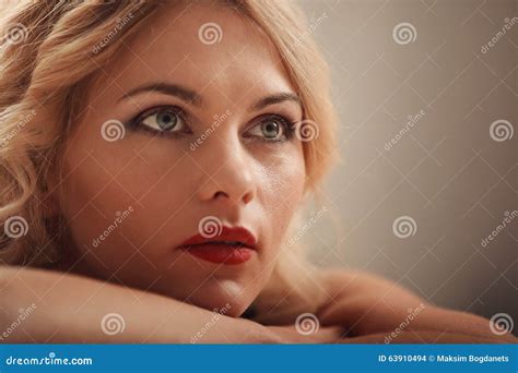 Sensual Blonde Woman Posing In Black Lingerie Stock Photo Image Of Elegant Model