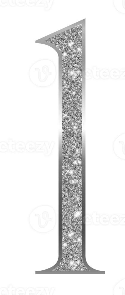 Silver Glitter Numbers 37303981 Png