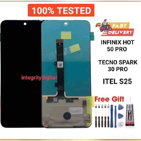 Lcd Infinix Hot 50 Pro 4G X6881 Itel S25 Tecno Spark 30 Pro Lcd Touchscreen Reolacement