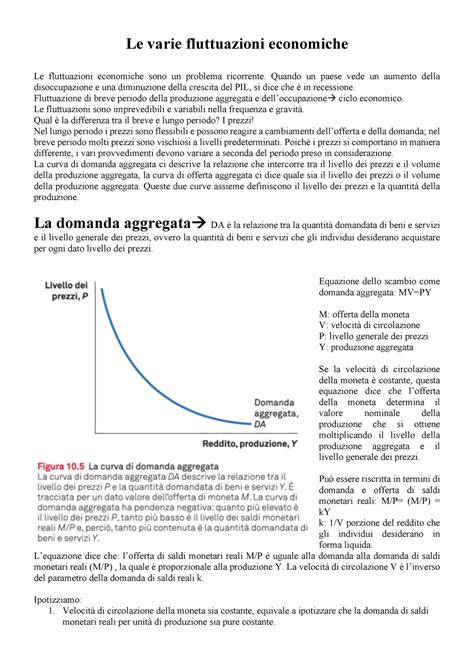 Politica Economica Le Fluttuazioni Economiche Le Varie Fluttuazioni