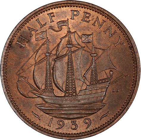 Halfpenny 1939, Coin from United Kingdom - Online Coin Club