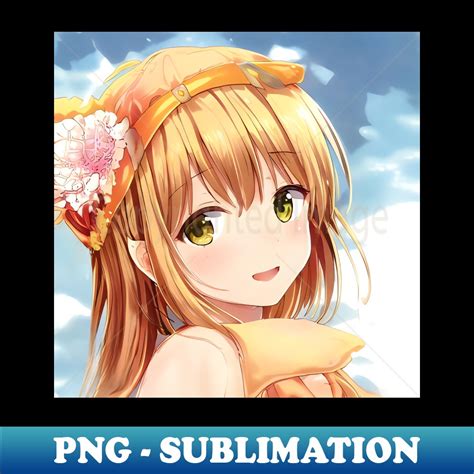 Cute Anime Face Of Blonde Girl PNG Transparent Sublimation Inspire