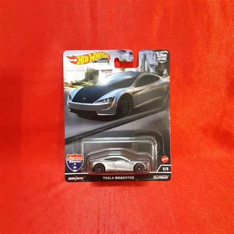 Hot Wheels Premium Tesla Roadster Escena Americana Cultura Del Coche Shopee México