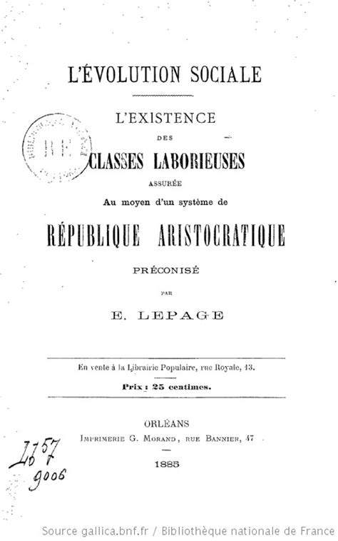 L évolution sociale L existence des classes laborieuses assurée au