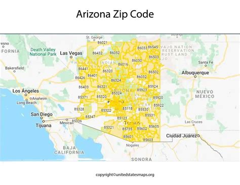 Arizona Zip Code Map Map Of Arizona By Zip Code