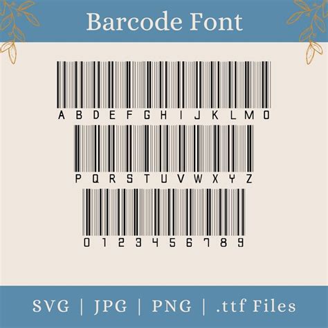 Barcode Font Svg Elegant Font Canva Font Boho Font Make Your Own Custom