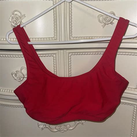 Basic Red Bikini Top Size M Removable Padding Depop