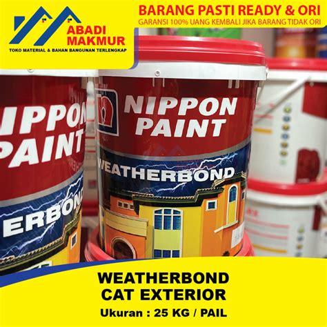 Jual Cat Tembok Nippon Weatherbond Tembok Eksterior Kg Pail Shopee