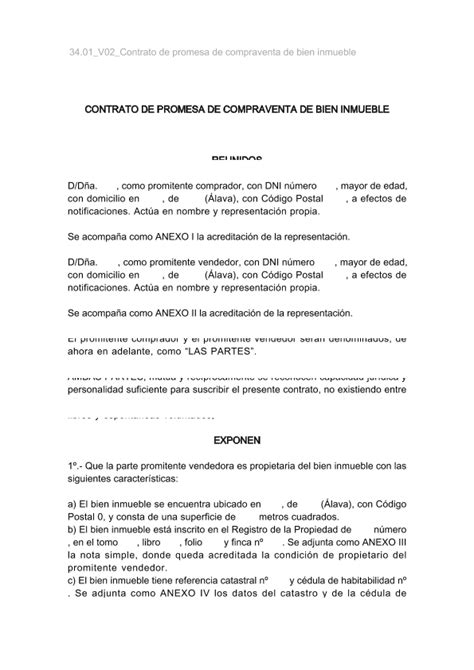 Total 46 Imagen Contrato De Promesa De Compraventa Modelo Abzlocalmx