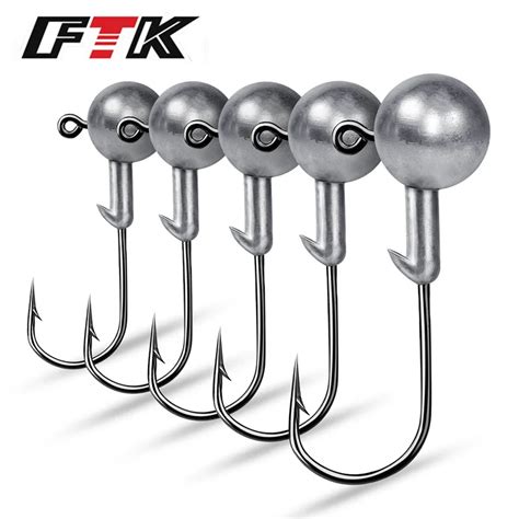 Ftk Pcs G G Jig Head Fishing Hook Round Ball Jig Head Fishhook Soft