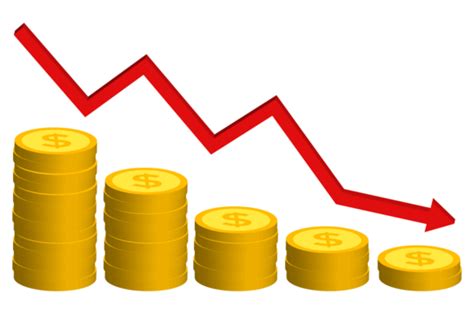 Economy In Downtrend With Red Down Arrow Broken Trend Crisis PNG And