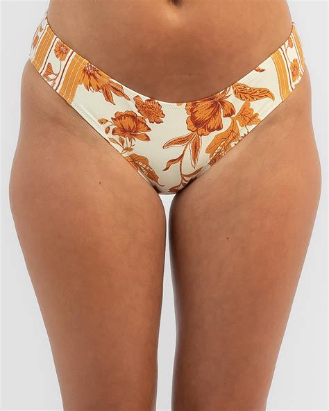 Shop Rip Curl Oceans Together Classic Bikini Bottom In Shell Fast Shipping Easy Returns