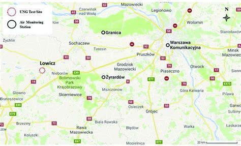 Location Of Ung Test Site In Łowicz Poland In Relation To Local Air Download Scientific