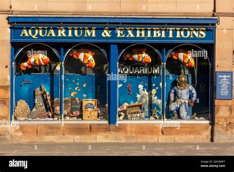 Exterior of aquarium at Matlock Bath a popular tourist village in the
