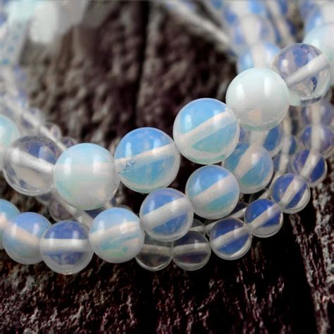 Stone White Opal Opalite Glossy Faceted Round Ball Loose Beads 4mm 6mm