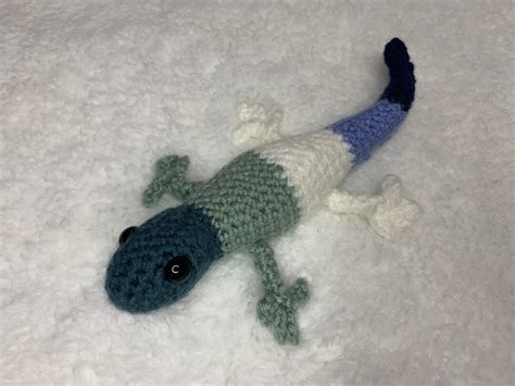 Gay Gecko Amigurumi Crochet Toy Green Blue Etsy