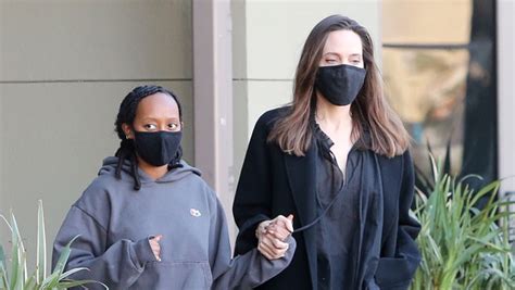 Angelina Jolie And Daughter Zahara Go Shopping While Holding Hands