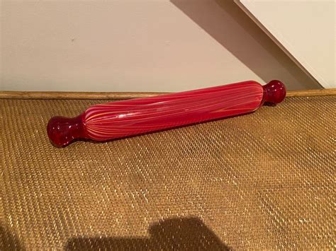 Vintage Blown Glass Rolling Pin Candy Cane Murano Style Red Yellow Sell My Stuff Canada