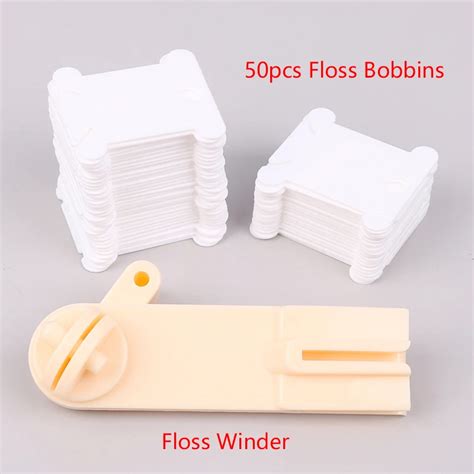 Plastic Floss Bobbins With Floss Bobbin Winder Cross Stitch Card Thread