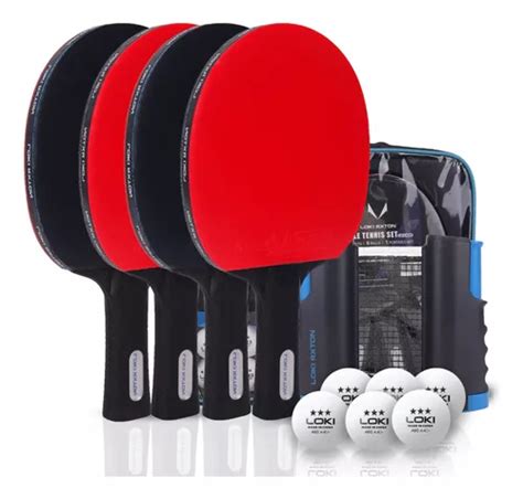 Set Paletas De Ping Pong Con Red Nivel Inicial Pelotas