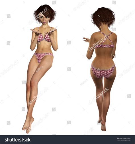 Digital Render Woman Red Bikini On Stock Illustration Shutterstock