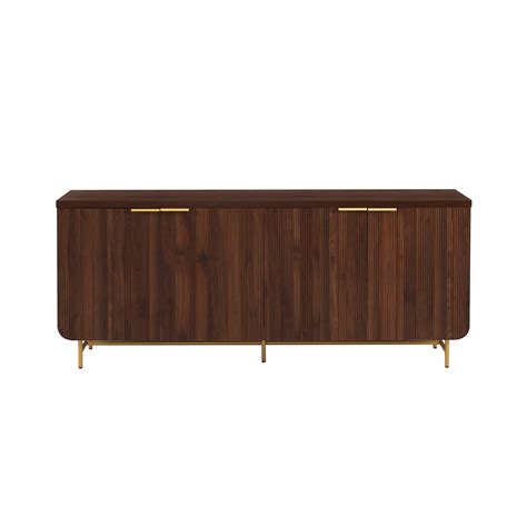 Walker Edison Lowen Contemporary Fluted Door Sideboard 69 Inch Gold