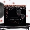 Zaproszenia Na Urodziny Rosegold Black Szt Koperty Dekoracji