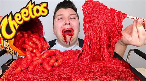 FLAMIN HOT CHEETOS NOODLES Mukbang Recipe YouTube