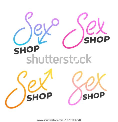 Sex Shop Vector Lettering Set Vibrant Stock Vector Royalty Free
