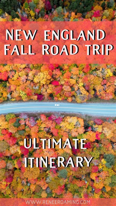 An Aerial View Of Autumn Foliage With The Text New England Fall Road