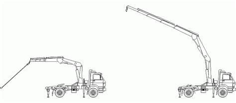 Bloques Autocad Gratis De Camión Grúa En 2 Posiciones