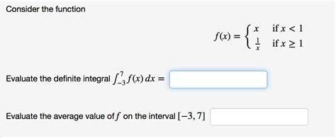 Solved Consider The Function Evaluate The Definite Integral