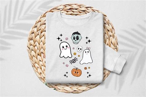 Spooky Season Svg Cute Halloween Svg Hot Ghoul Svg Retro Ghost Svg Cute Skull Svg Pink Halloween