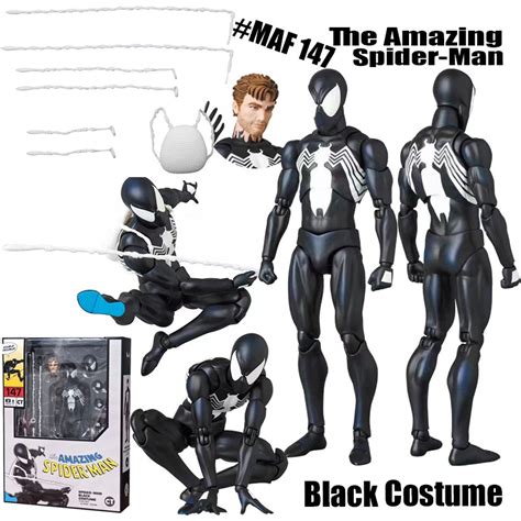 Marvel The Amazing Spider Man Action Figure MAFEX 147 Black Costume CT