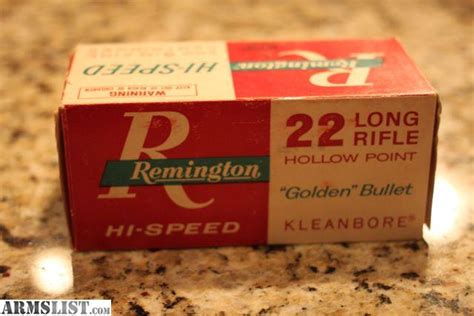 Armslist For Sale Rare Antique 22 Lr Ammo Remington Hi Speed Golden Bullet