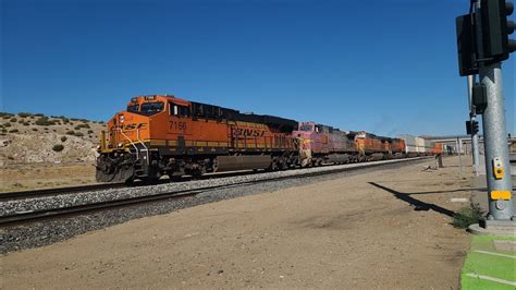 Santa Fe Ex Bnsf Leaser And H3 Dash 9s On Bnsf Intermodel At Summit